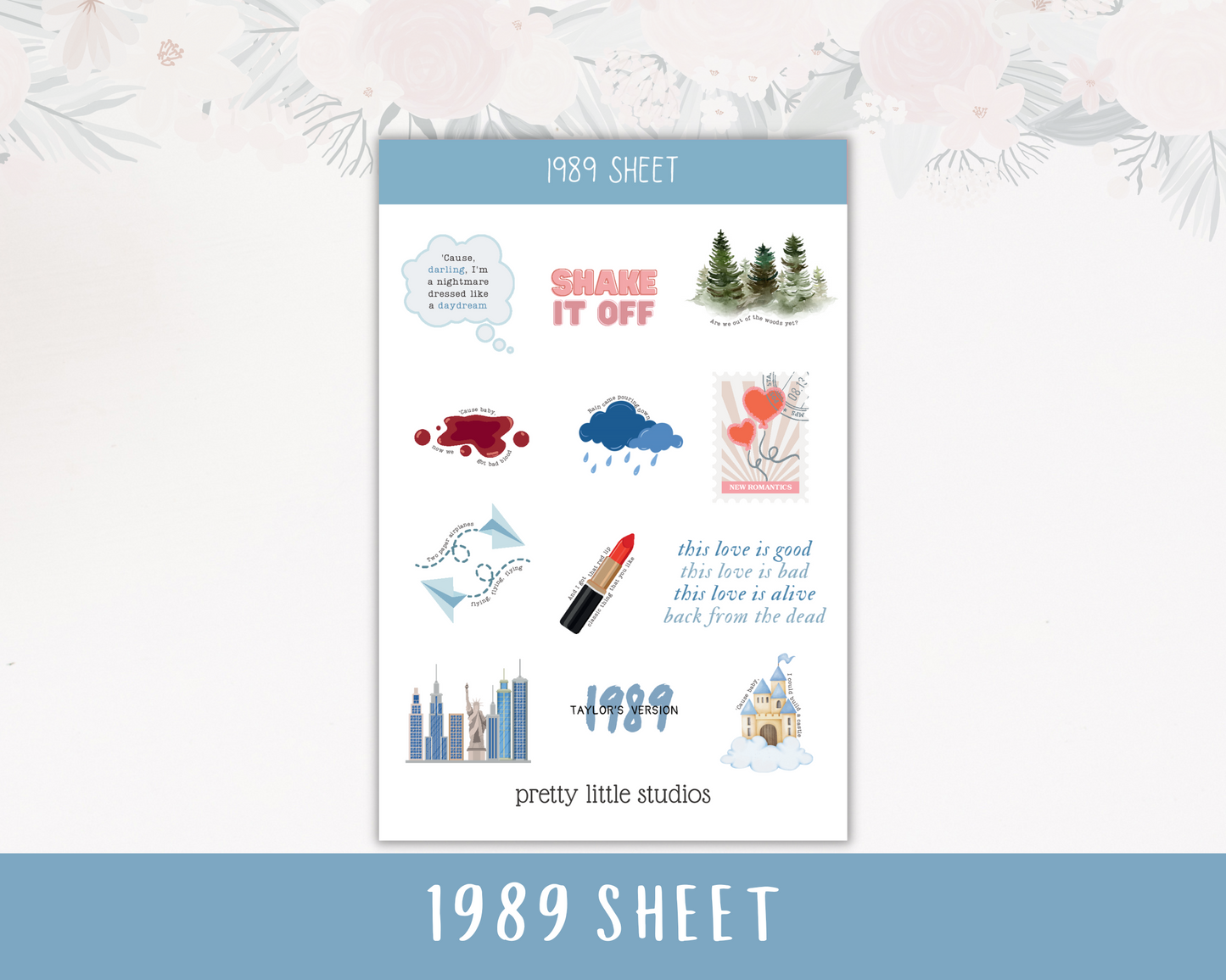 1989 Taylor's Version Album Decorative Sticker Sheets - Taylor Swift Stickers - Album Inspired Stickers