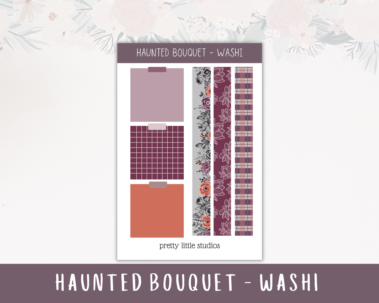 Haunted Bouquet Standard Vertical Happy Planner Sticker Kit