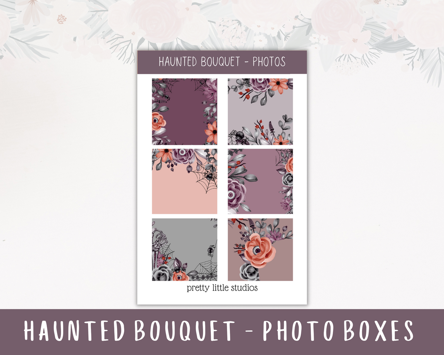 Haunted Bouquet Standard Vertical Happy Planner Sticker Kit