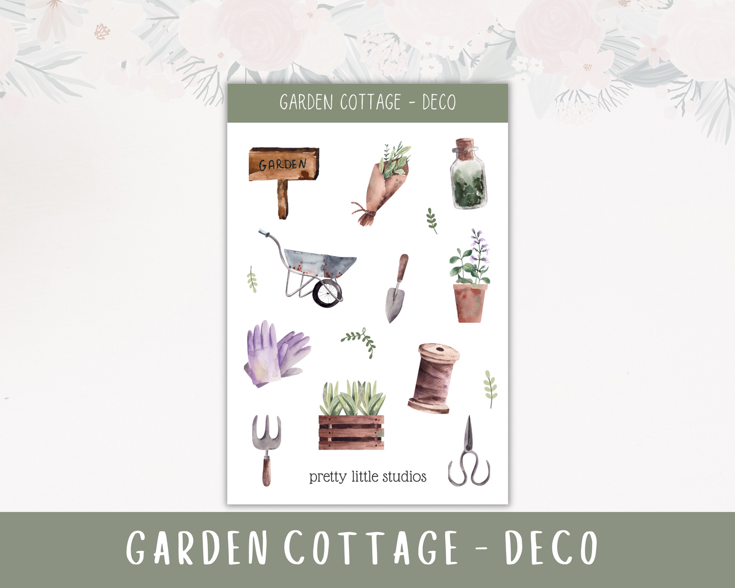 Garden Cottage Happy Planner Classic Standard Vertical Weekly Sticker Kit