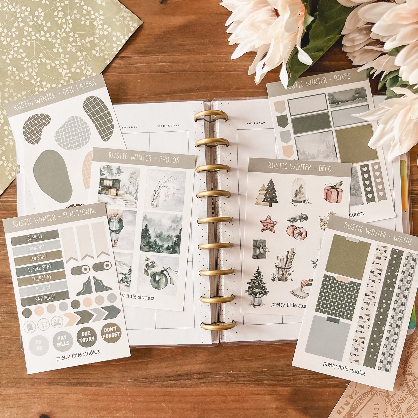 Rustic Winter Happy Planner Classic Standard Vertical Weekly Sticker Kit