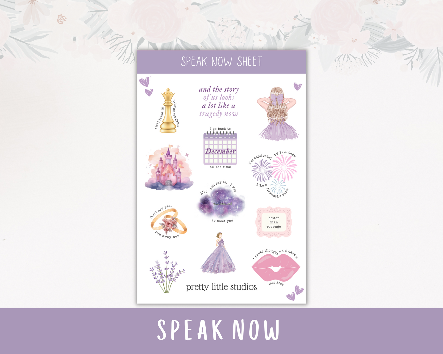 Speak Now Taylor's Version Album Decorative Sticker Sheets - Taylor Swift Stickers