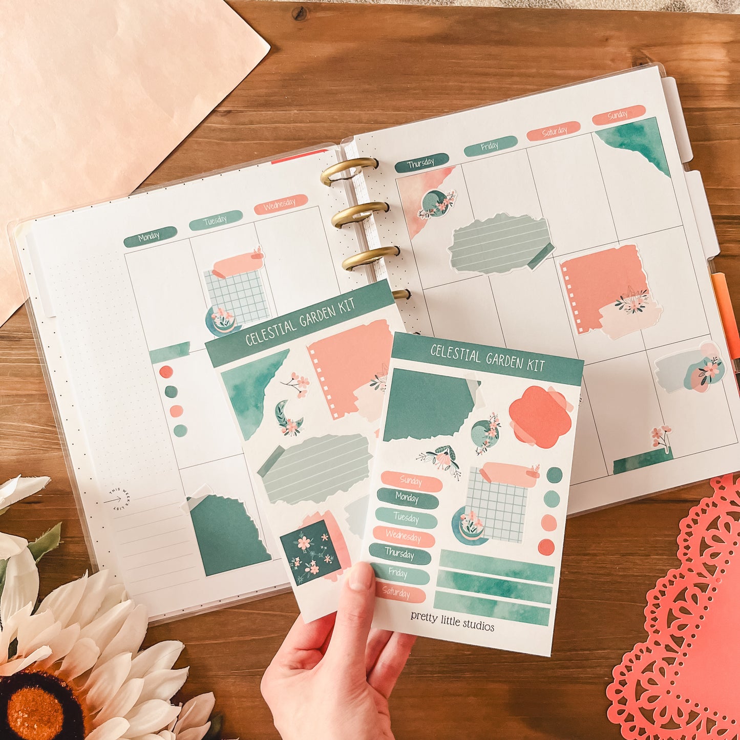 Celestial Garden Journaling Mini Kit - Bullet Journal Sticker Kit - BuJo Sticker Kit