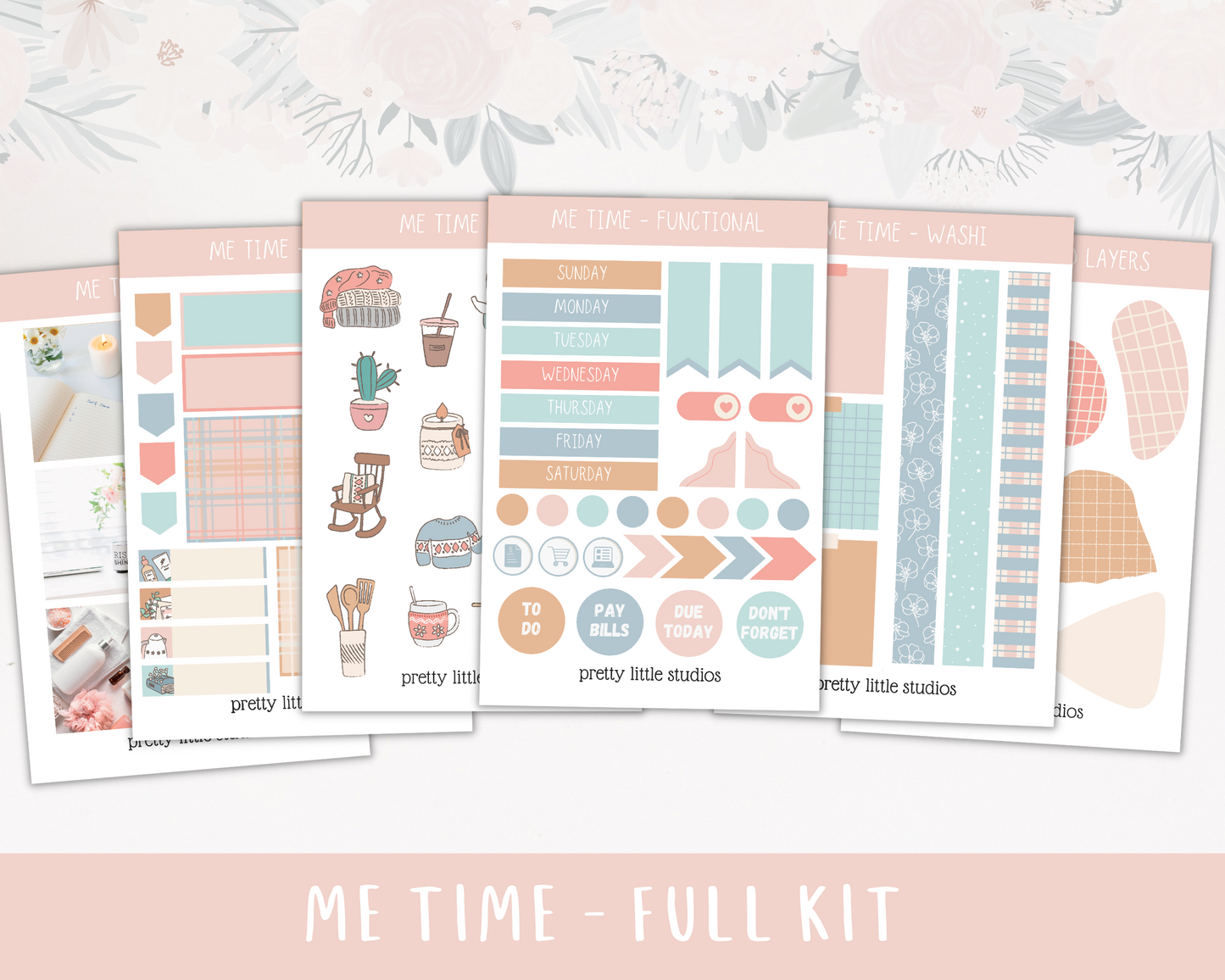 Me Time Standard Vertical Happy Planner Classic Weekly Sticker Kit