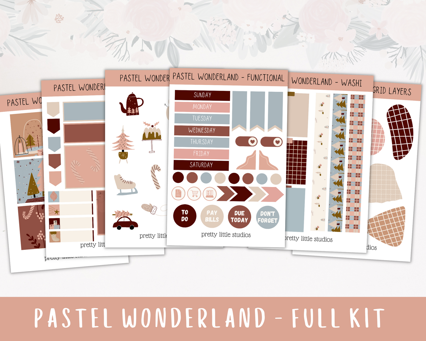 Pastel Wonderland Christmas Happy Planner Classic Standard Vertical Weekly Sticker Kit