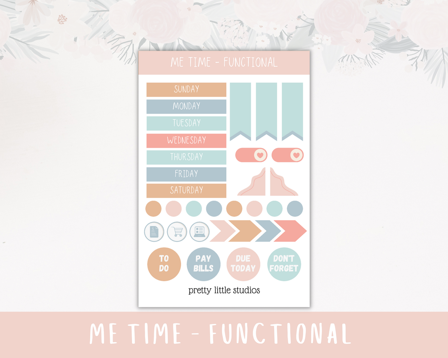 Me Time Standard Vertical Happy Planner Classic Weekly Sticker Kit