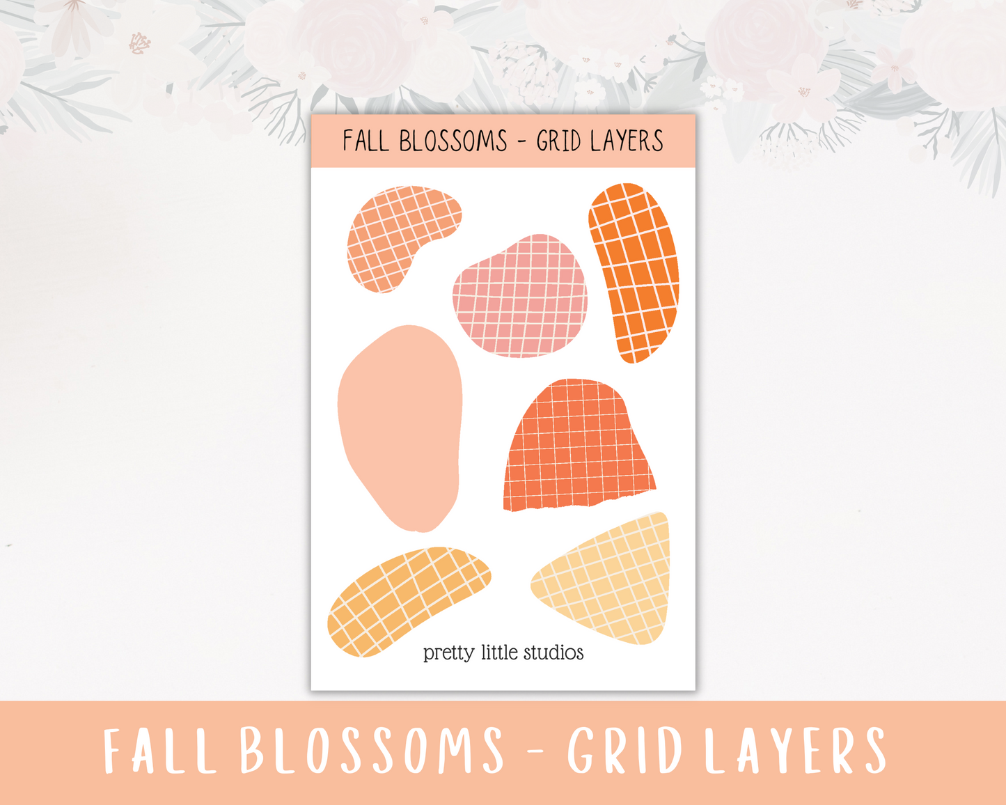 Fall Blossoms Happy Planner Classic Standard Vertical Sticker Kit