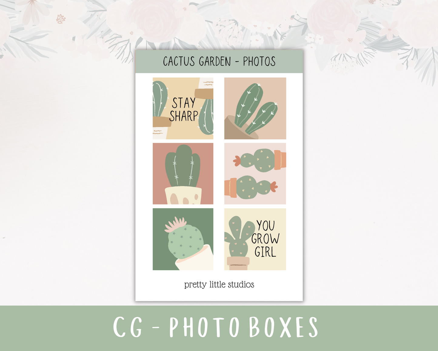 Cactus Garden Happy Planner Sticker Kit - Bullet Journal Sticker Kit - Planner Stickers - Cactus Stickers