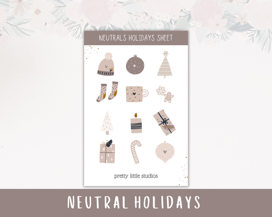 Neutral Holidays Decorative Sticker Sheets
