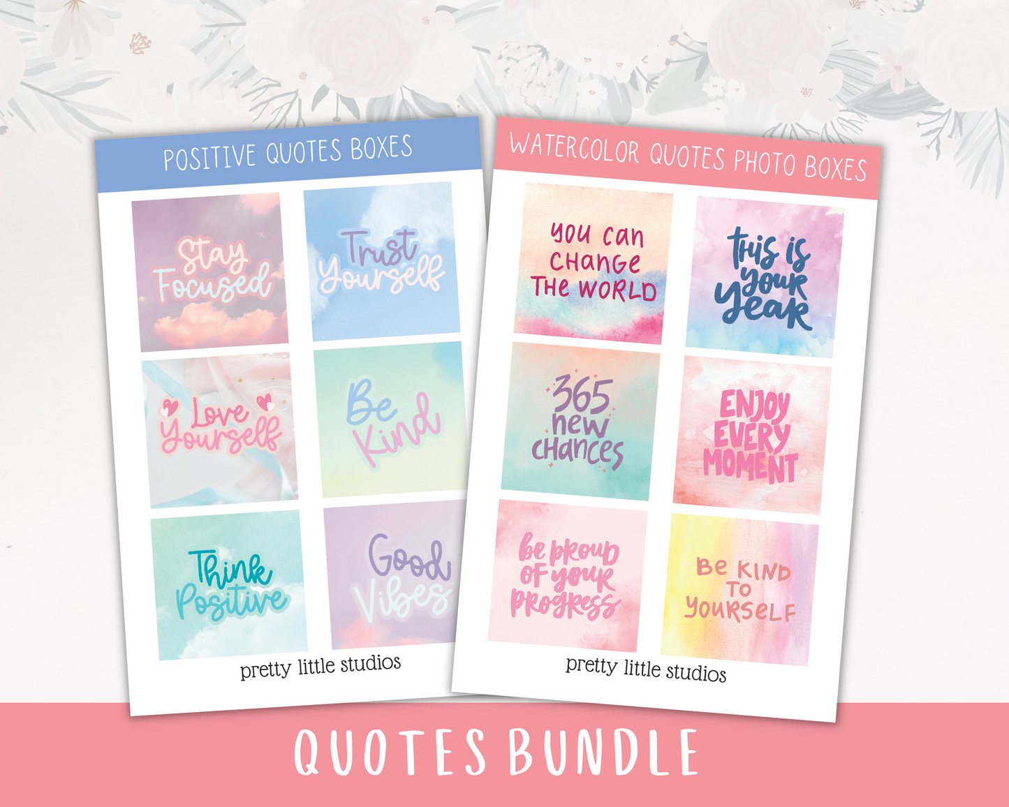 Watercolor Quotes Photo Boxes Sticker Sheets