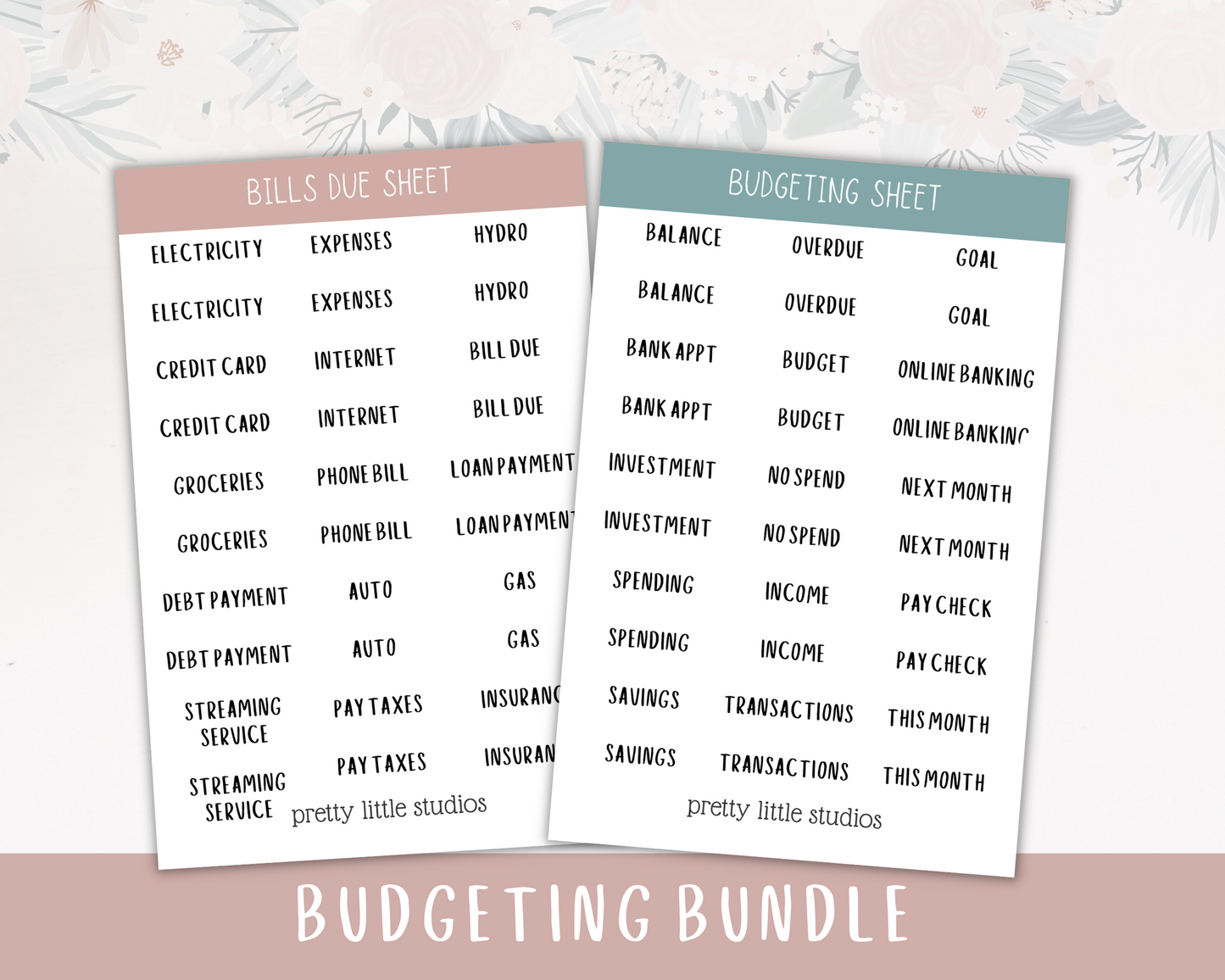 Budgeting Script Stickers
