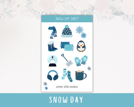 Snow Day Winter Decorative Sticker Sheets