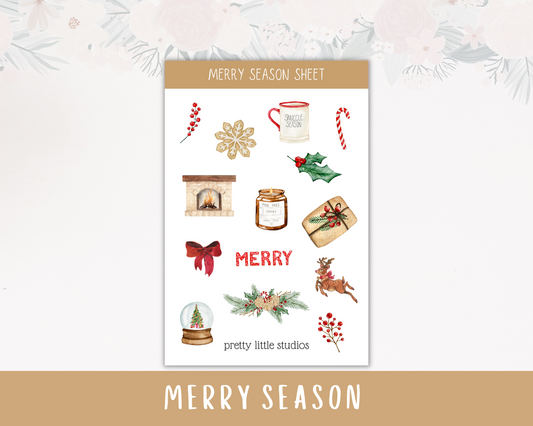 Merry Season Christmas Deco Sticker Sheet