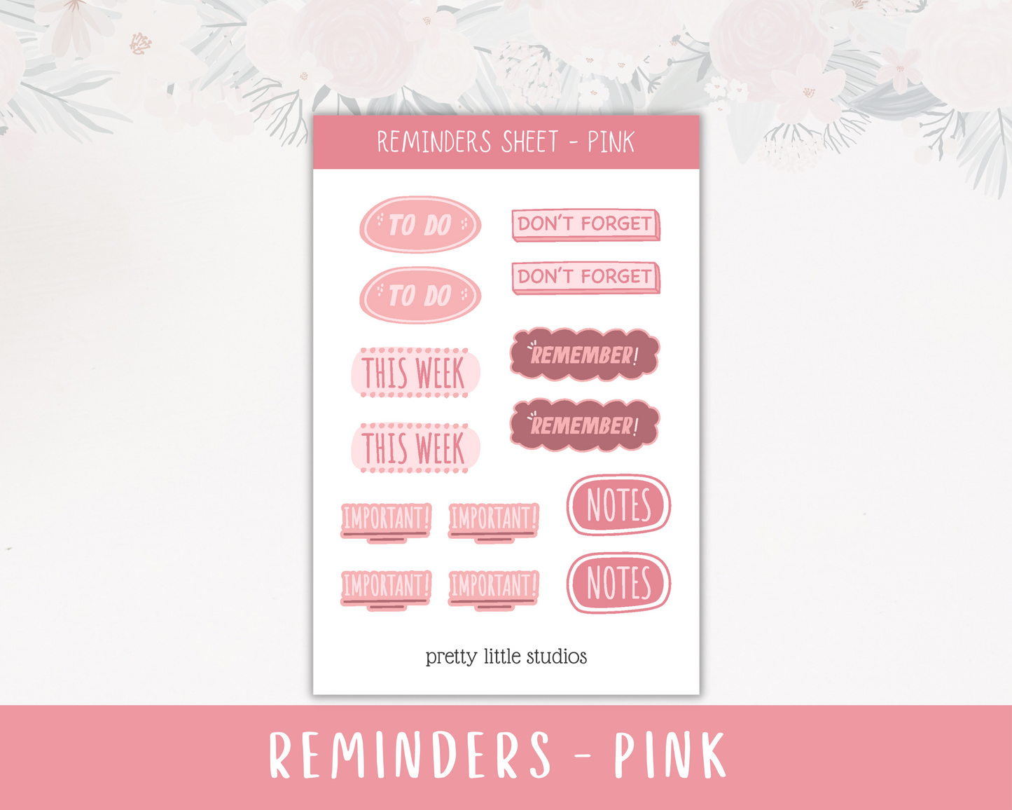 Reminders Sticker Sheets - Bullet Journal Stickers - Planner Stickers - Functional Stickers - Colourful Reminder Stickers