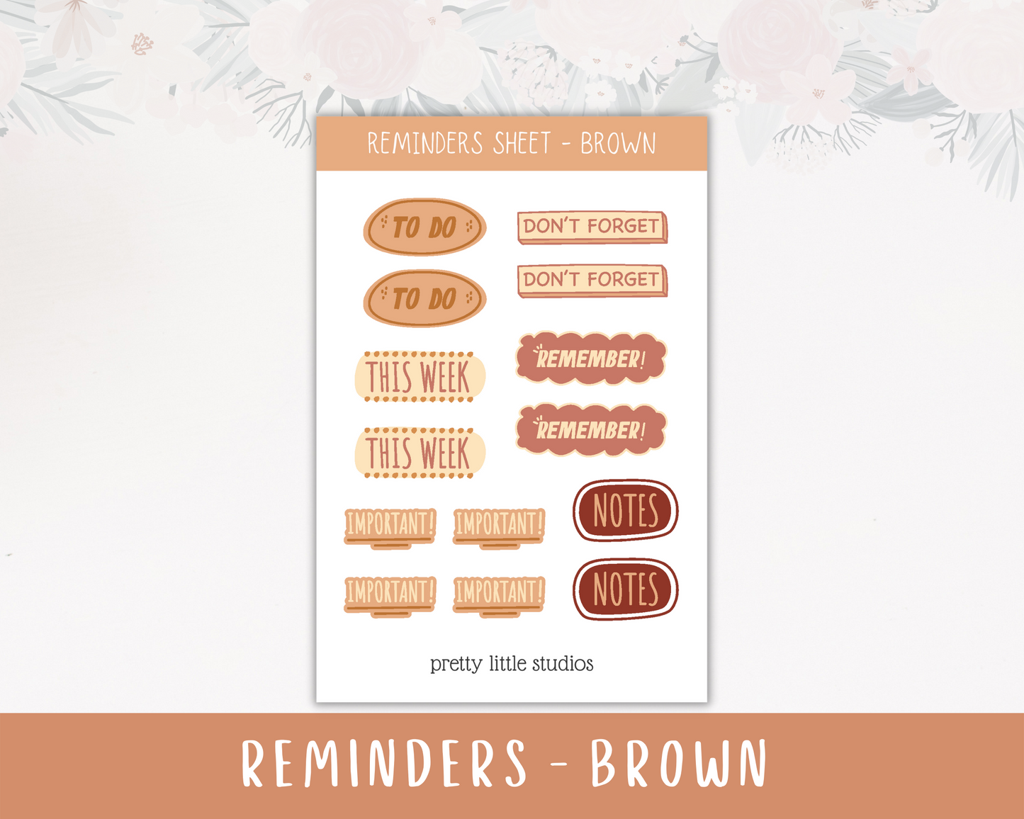 Reminders Sticker Sheets - Bullet Journal Stickers - Planner Stickers - Functional Stickers - Colourful Reminder Stickers