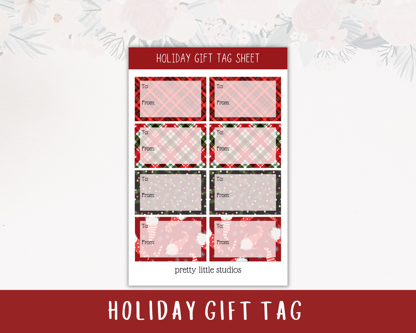 Christmas Gift Tags Sticker Sheets