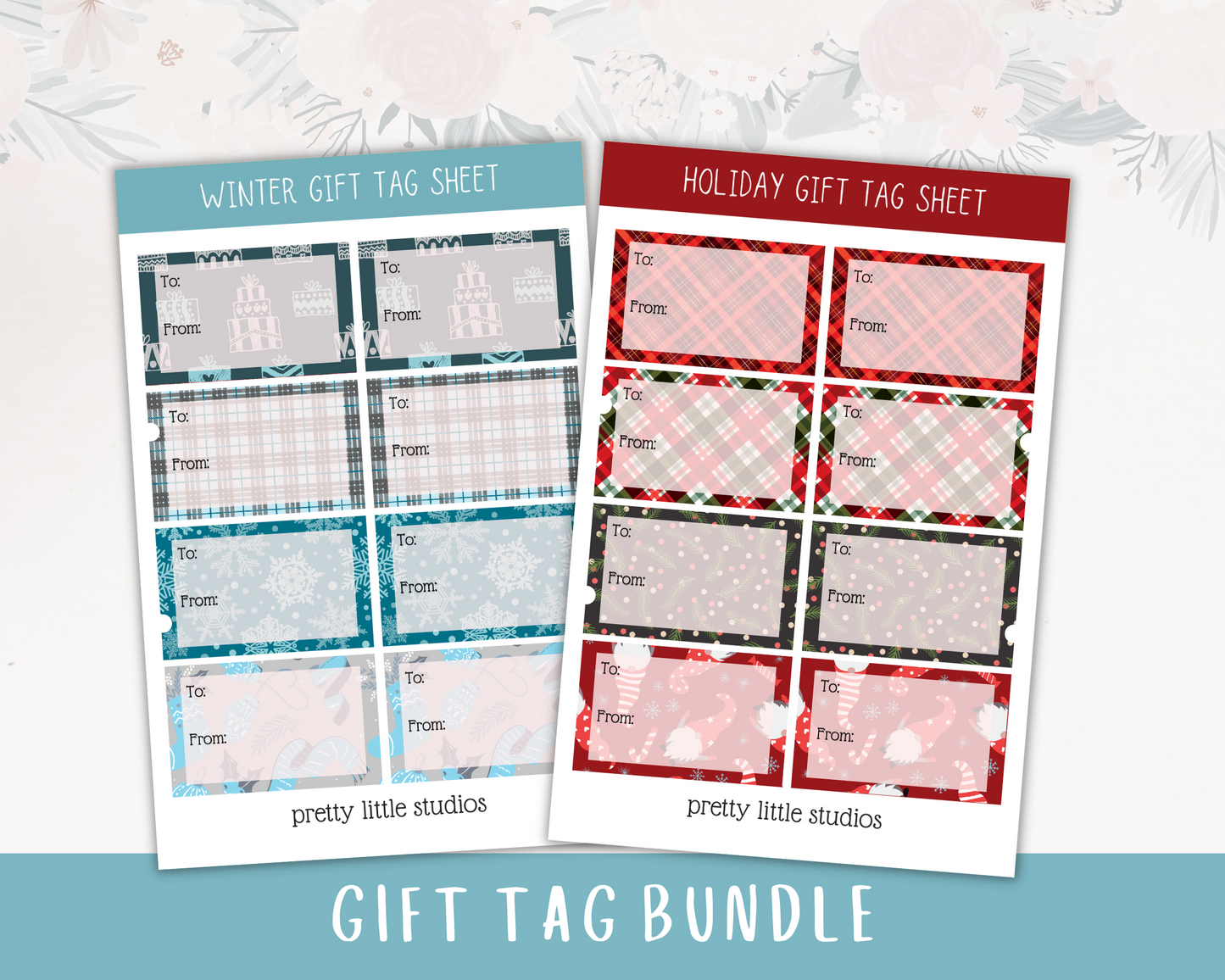 Christmas Gift Tags Sticker Sheets