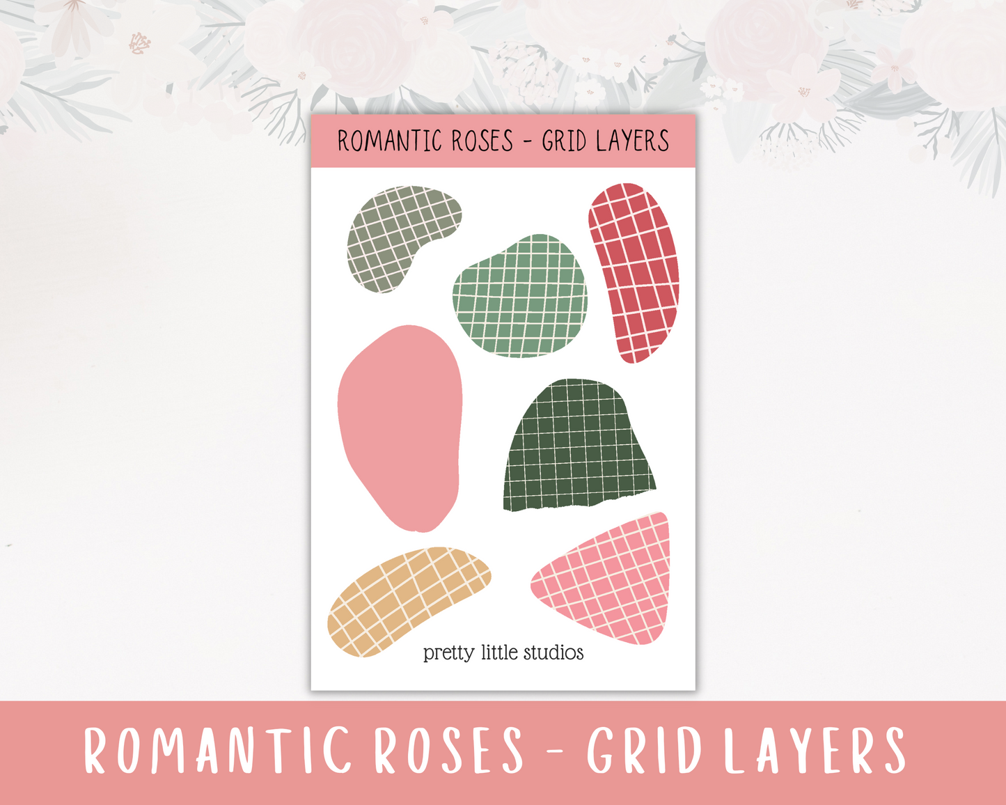 Romantic Roses Standard Vertical Happy Planner Classic Weekly Sticker Kit