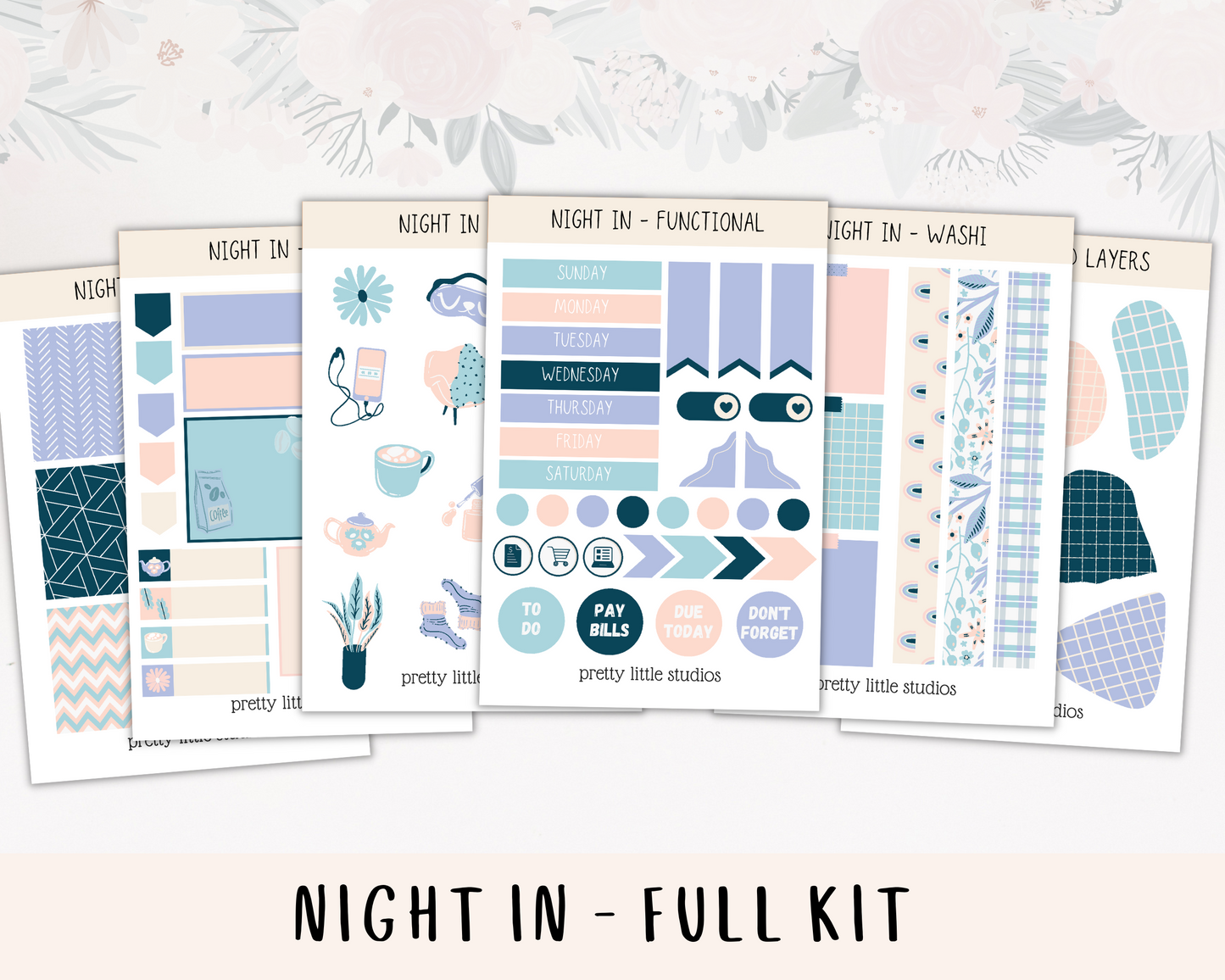 Night In Standard Vertical Happy Planner Classic Weekly Sticker Kit