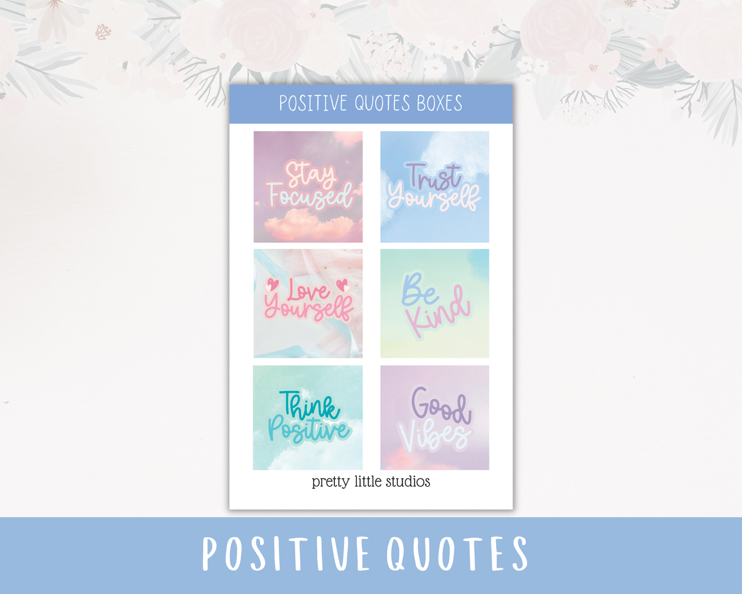 Positive Quotes Photo Boxes Sticker Sheets