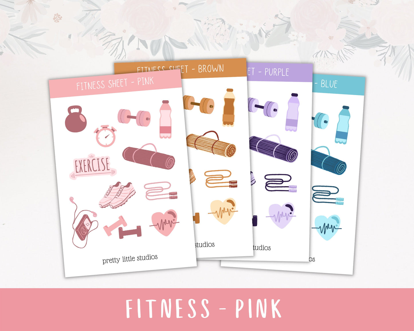 Fitness & Workout Sticker Sheet - Bullet Journal Stickers - Planner Stickers - Fitness Stickers