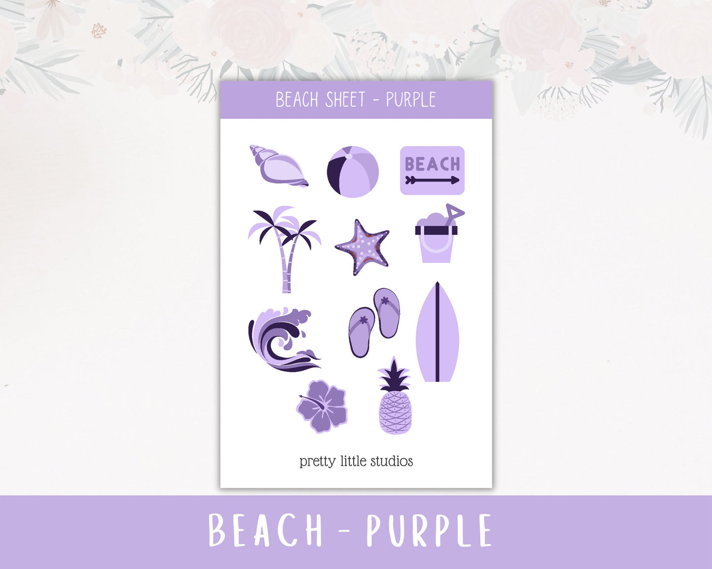 Beach Vibes Sticker Sheets - Bullet Journal Stickers - Planner Stickers - Vacation Stickers