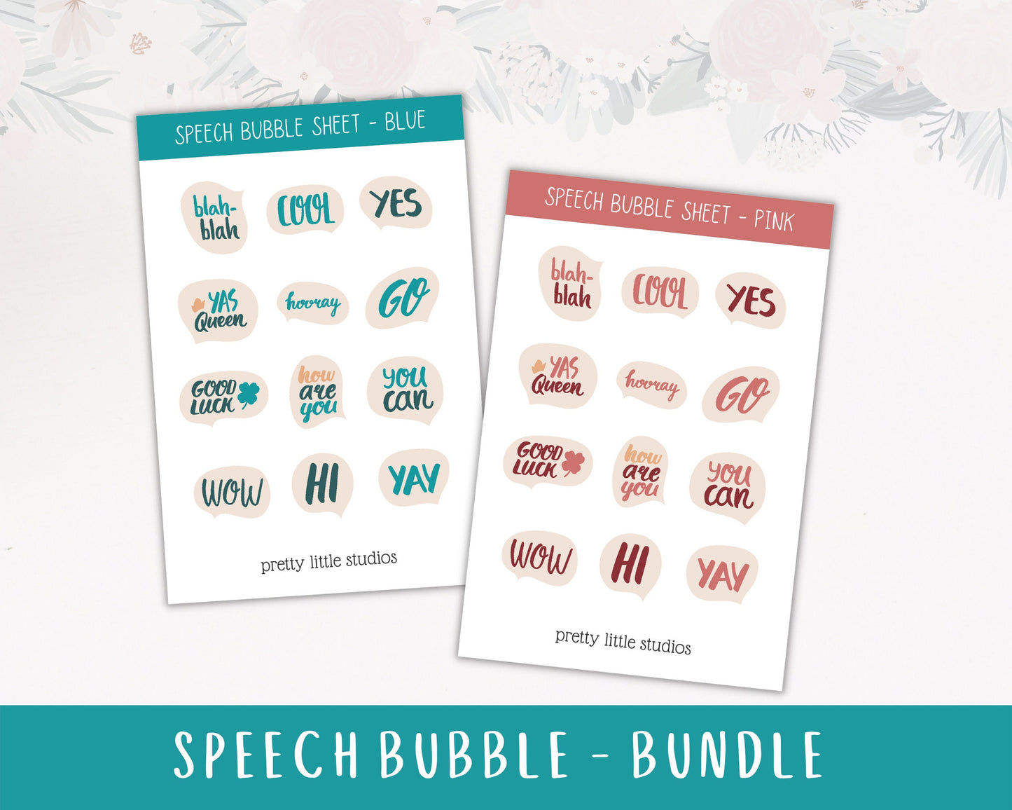 Speech Bubble Inspired Decorative Sticker Sheets - Bullet Journal Stickers - Planner Stickers - Decorative Stickers - Sayings Stickers