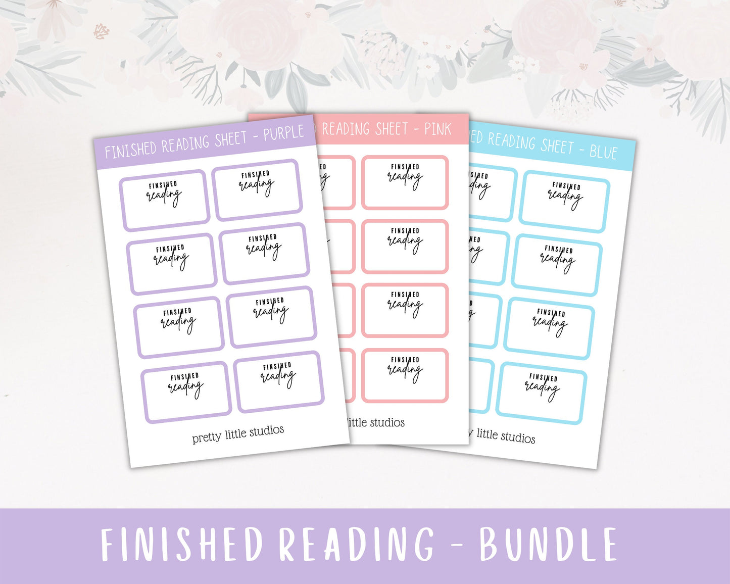 Finished Reading Sticker Sheets - Bullet Journal Stickers - Planner Stickers - Book Stickers
