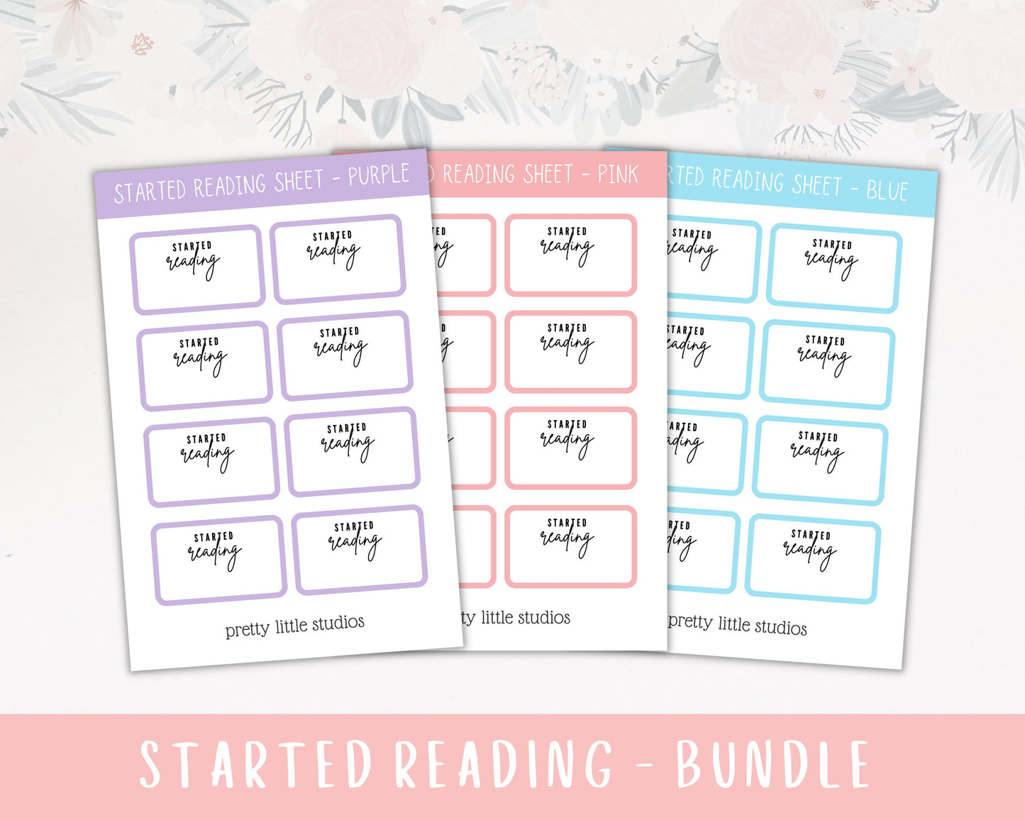 Started Reading Sticker Sheets - Bullet Journal Stickers - Planner Stickers - Book Stickers