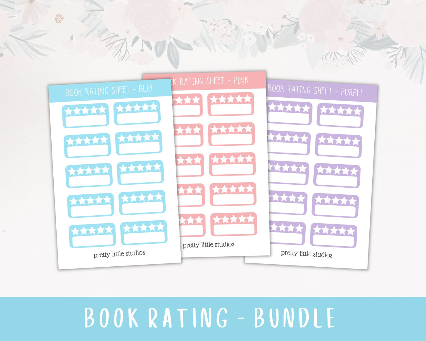 Book Rating Sticker Sheets - Bullet Journal Stickers - Planner Stickers - Book Stickers