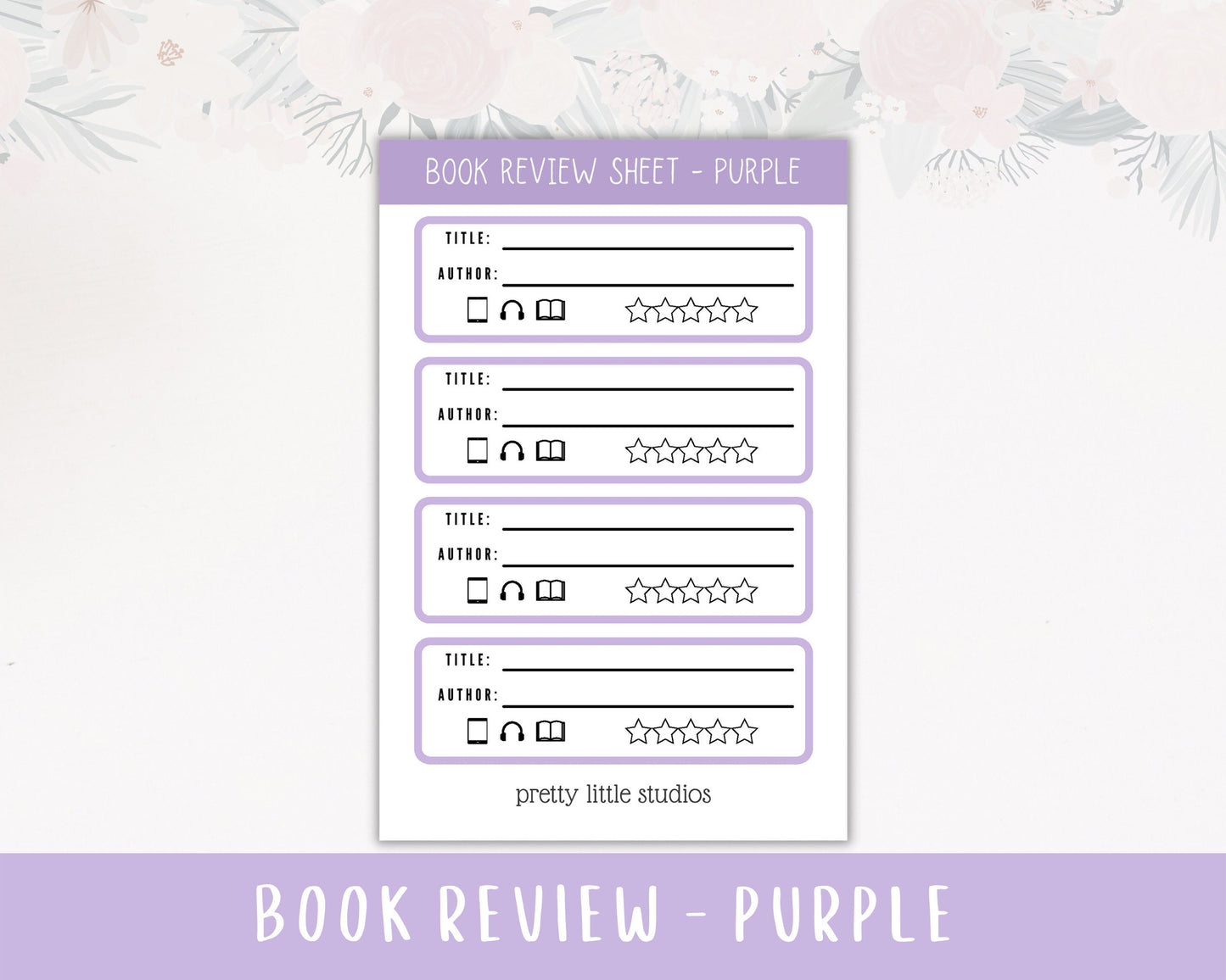 Book Review Sticker Sheets - Bullet Journal Stickers - Planner Stickers - Review Stickers - Book Reviews