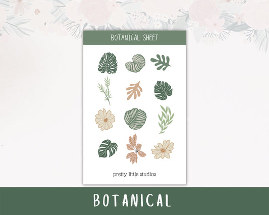 Botanicals & Plants Inspired Decorative Sticker Sheets - Bullet Journal Stickers - Planner Stickers - Plant Stickers