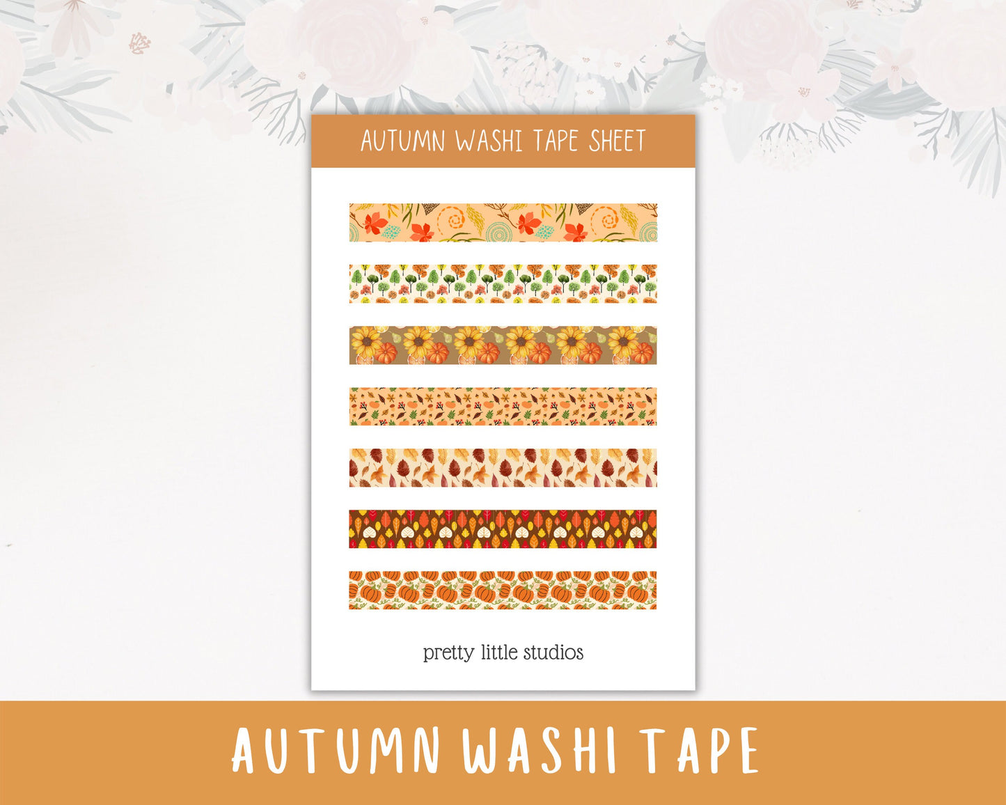 Autumn Washi Decorative Sticker Sheets - Bullet Journal Sticker - Fall Planner Stickers - Washi Stickers - Autumn Stickers - Fall Stickers