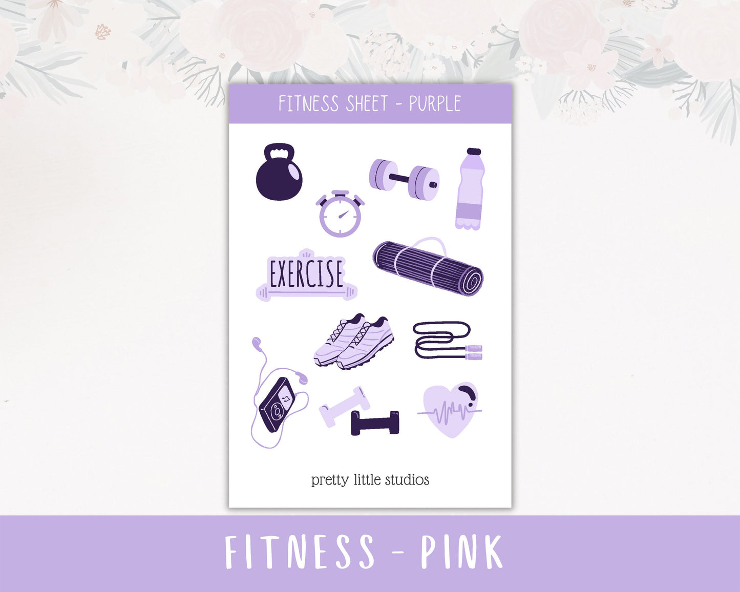 Fitness & Workout Sticker Sheet - Bullet Journal Stickers - Planner Stickers - Fitness Stickers