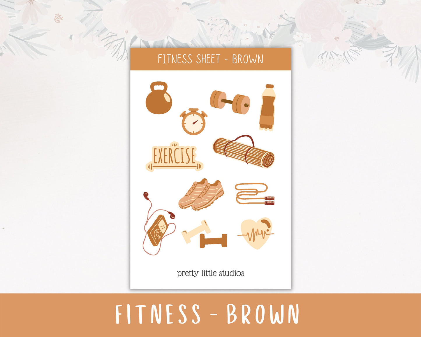 Fitness & Workout Sticker Sheet - Bullet Journal Stickers - Planner Stickers - Fitness Stickers