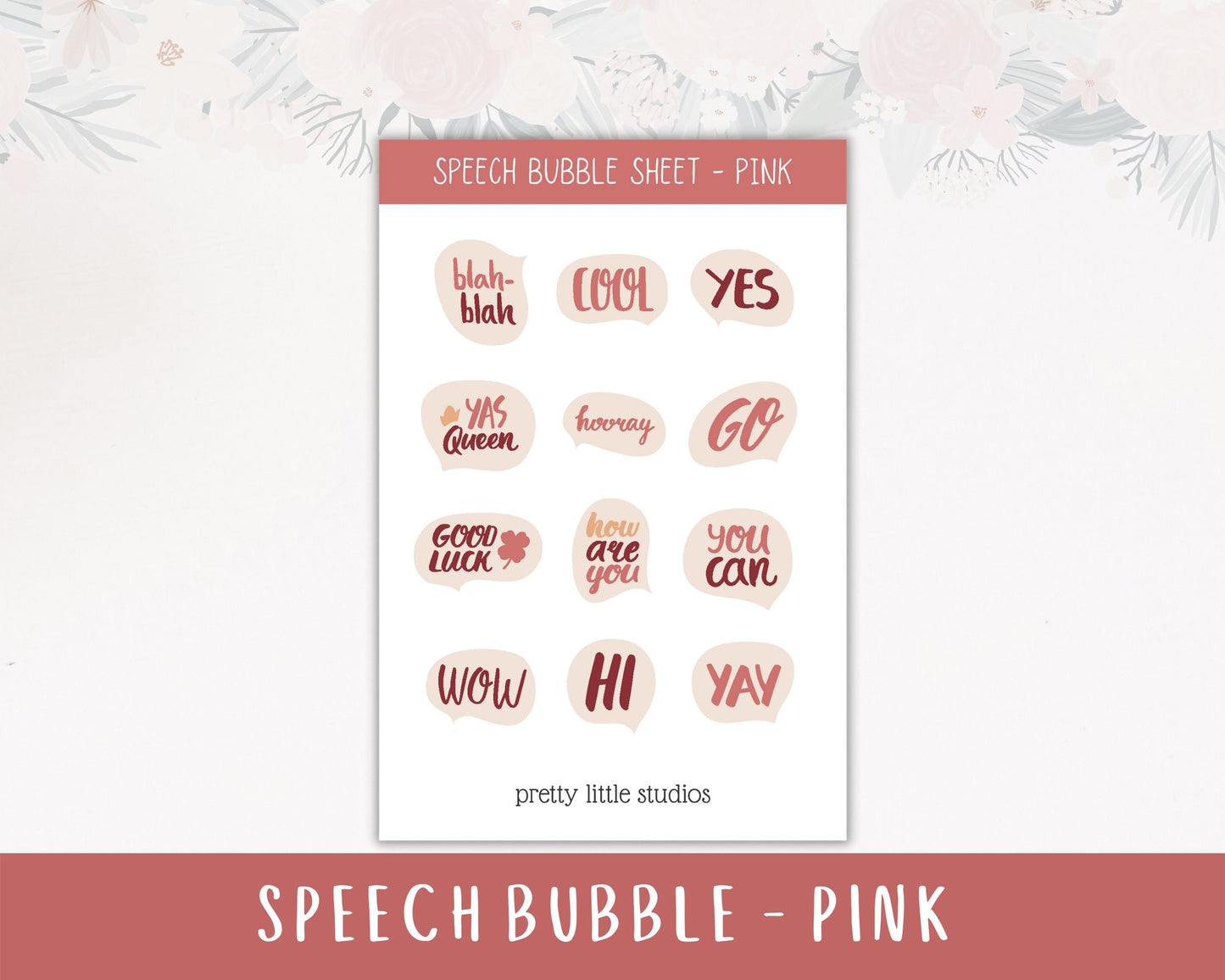 Speech Bubble Inspired Decorative Sticker Sheets - Bullet Journal Stickers - Planner Stickers - Decorative Stickers - Sayings Stickers