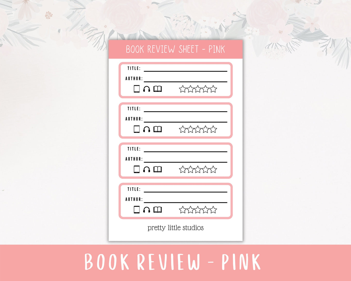 Book Review Sticker Sheets - Bullet Journal Stickers - Planner Stickers - Review Stickers - Book Reviews
