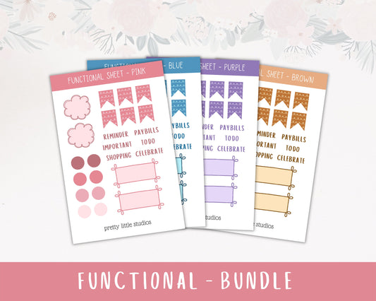 Functional Weekly Spread Sticker Sheets - Bullet Journal Stickers - Planner Stickers - Planning Stickers