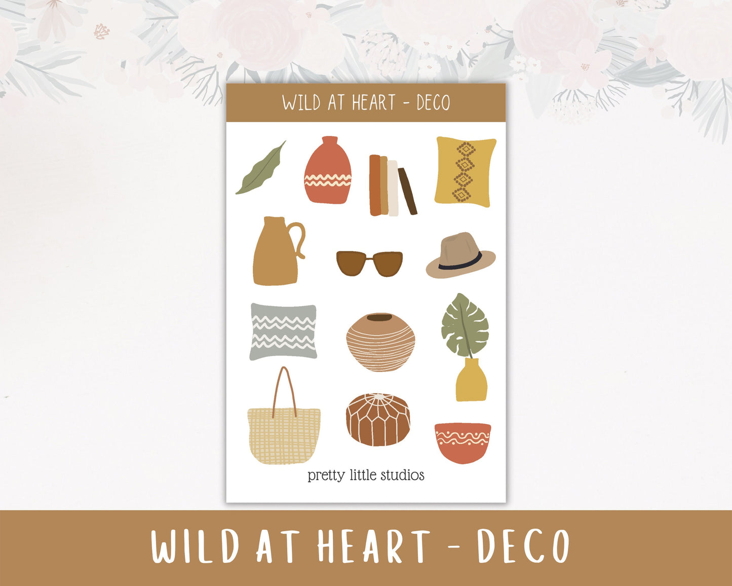 Wild at Heart Decorative Sticker Sheets - Boho Stickers - Bohemian Inspired Stickers - Boho Sticker Kit