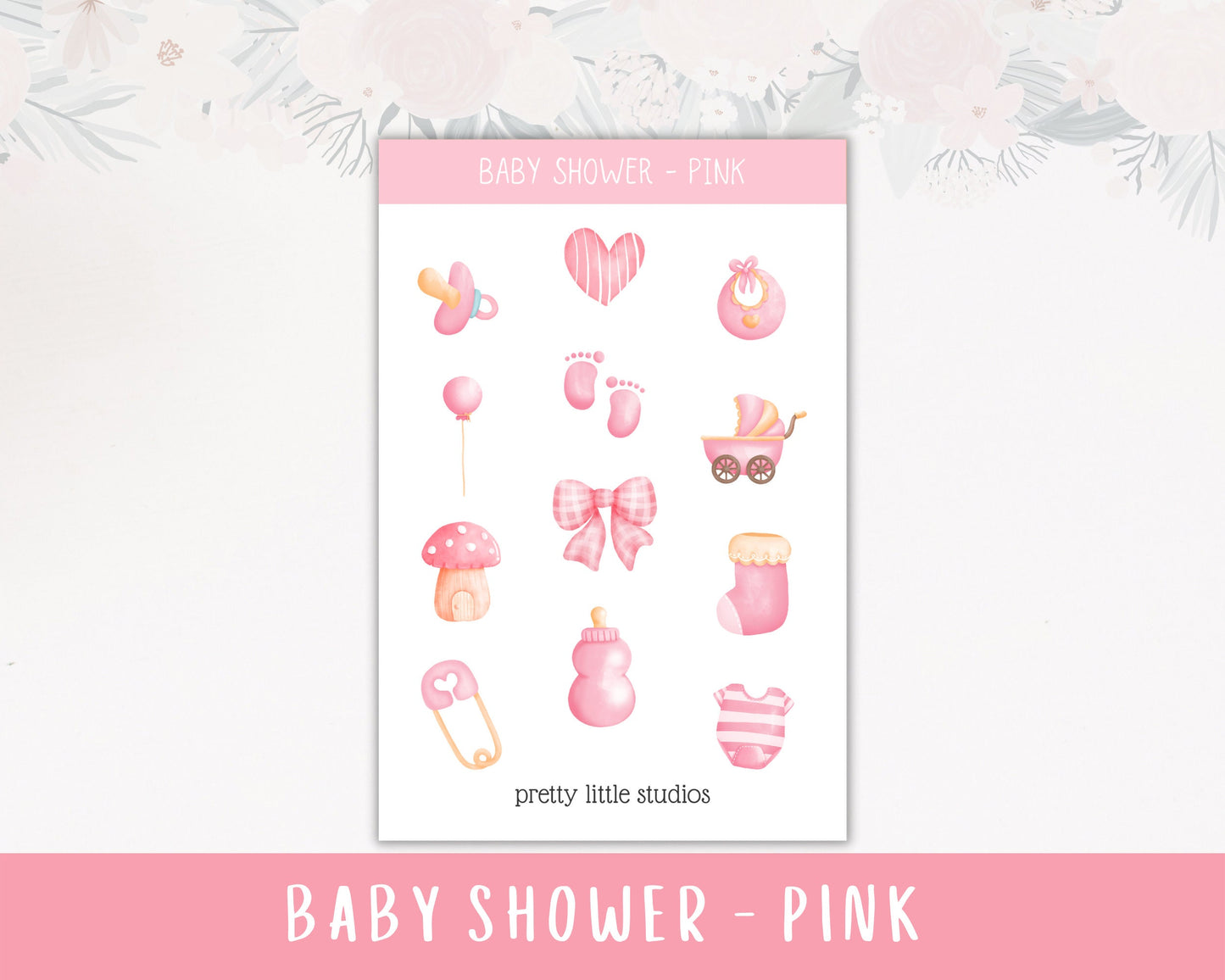 Baby Shower Decorative Sticker Sheets - Baby Stickers - Pink Baby Stickers - Blue Blue Stickers