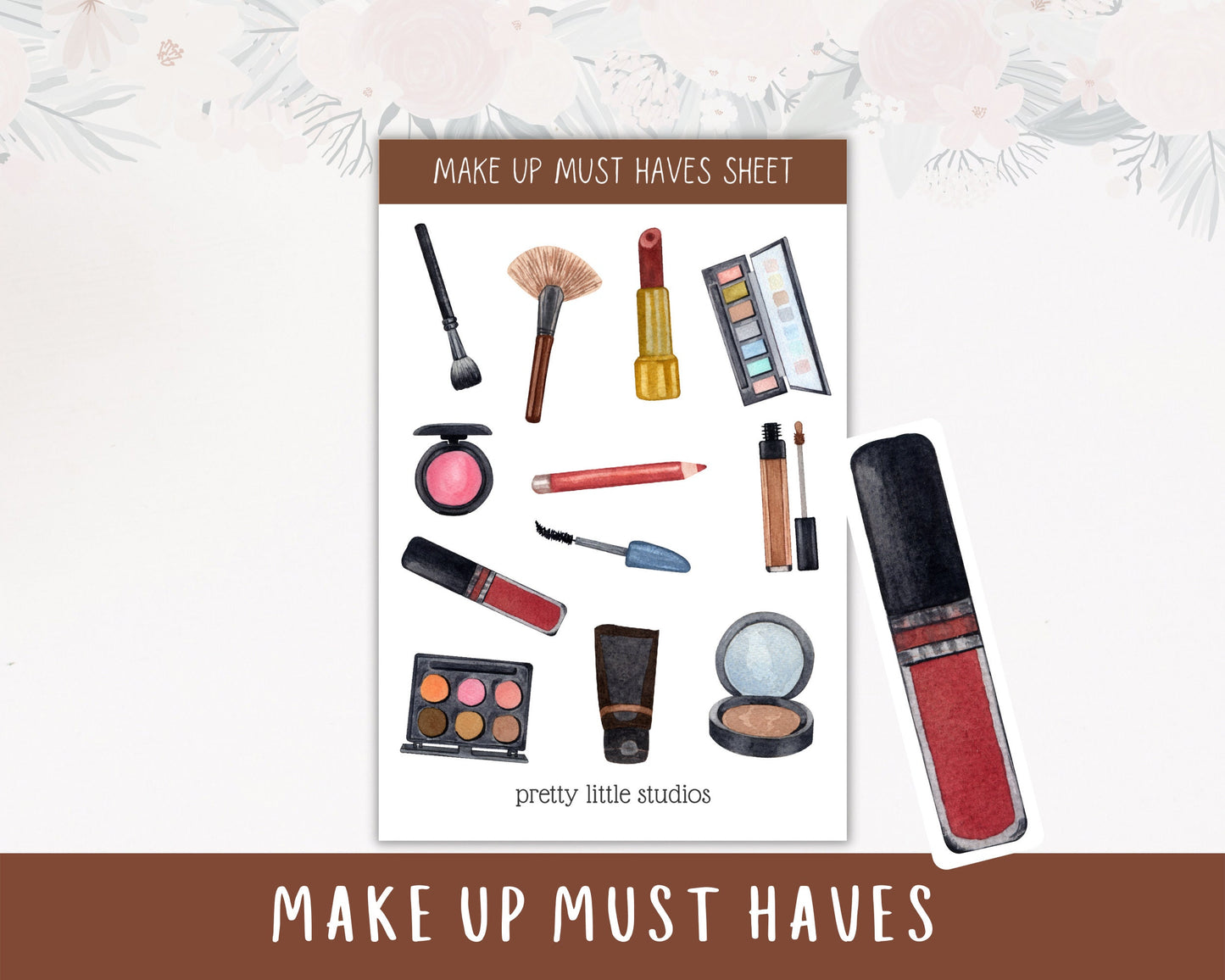 Make Up Must Haves Decorative Sticker Sheets - Bullet Journal Stickers - Scrapbooking Stickers - Makeup Sticker - Make Up Stickers