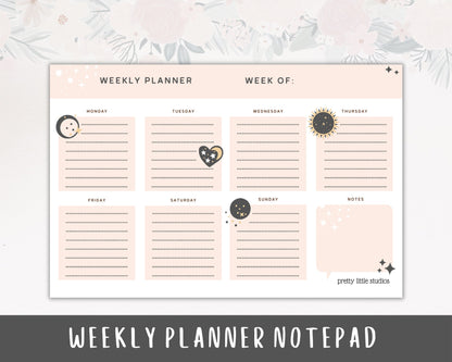 Weekly Planner Notepad - Notepad Planner - Office Planner - Weekly Planner