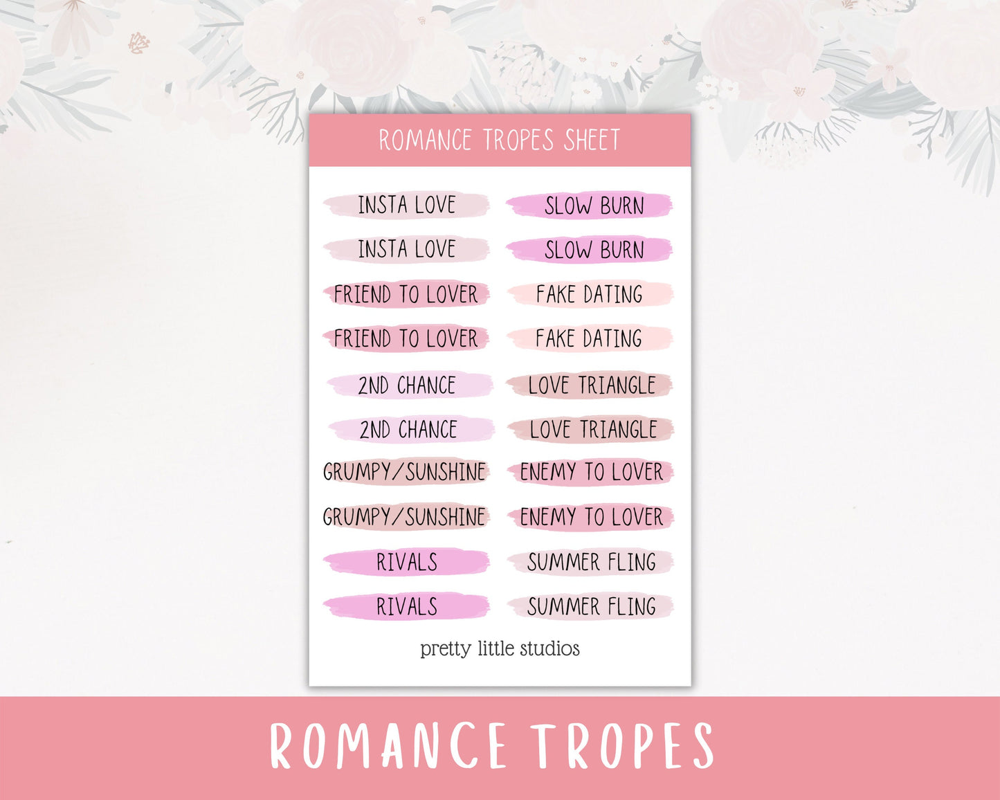 Trope Bookish Sticker Sheets - Bullet Journal Stickers - Bookish Stickers - Bookstagram Stickers - Book Tropes - Reading Journal