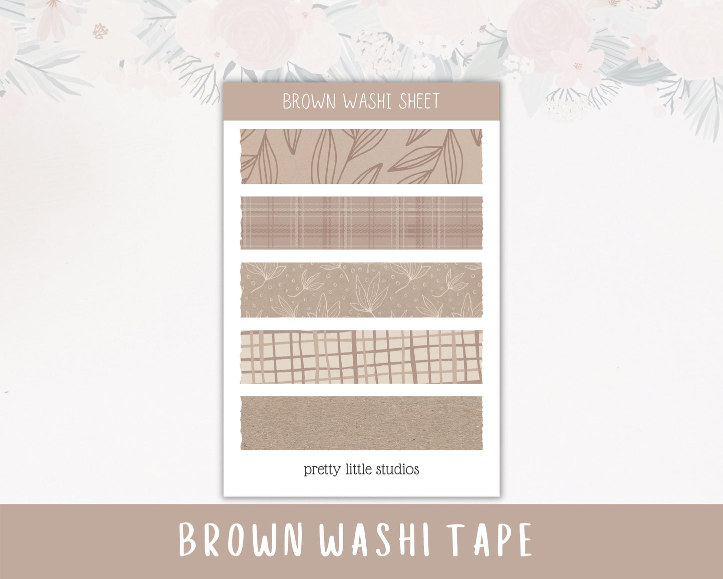 Aesthetic Washi Strip Sticker Sheets - Bullet Journal Stickers - Planner Stickers - Cozy Stickers - Neutral Bujo