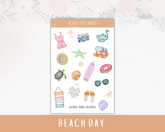 Beach Day Decorative Stickers - Bullet Journal Stickers - Planner Stickers - Beach Stickers - Summer Deco Stickers