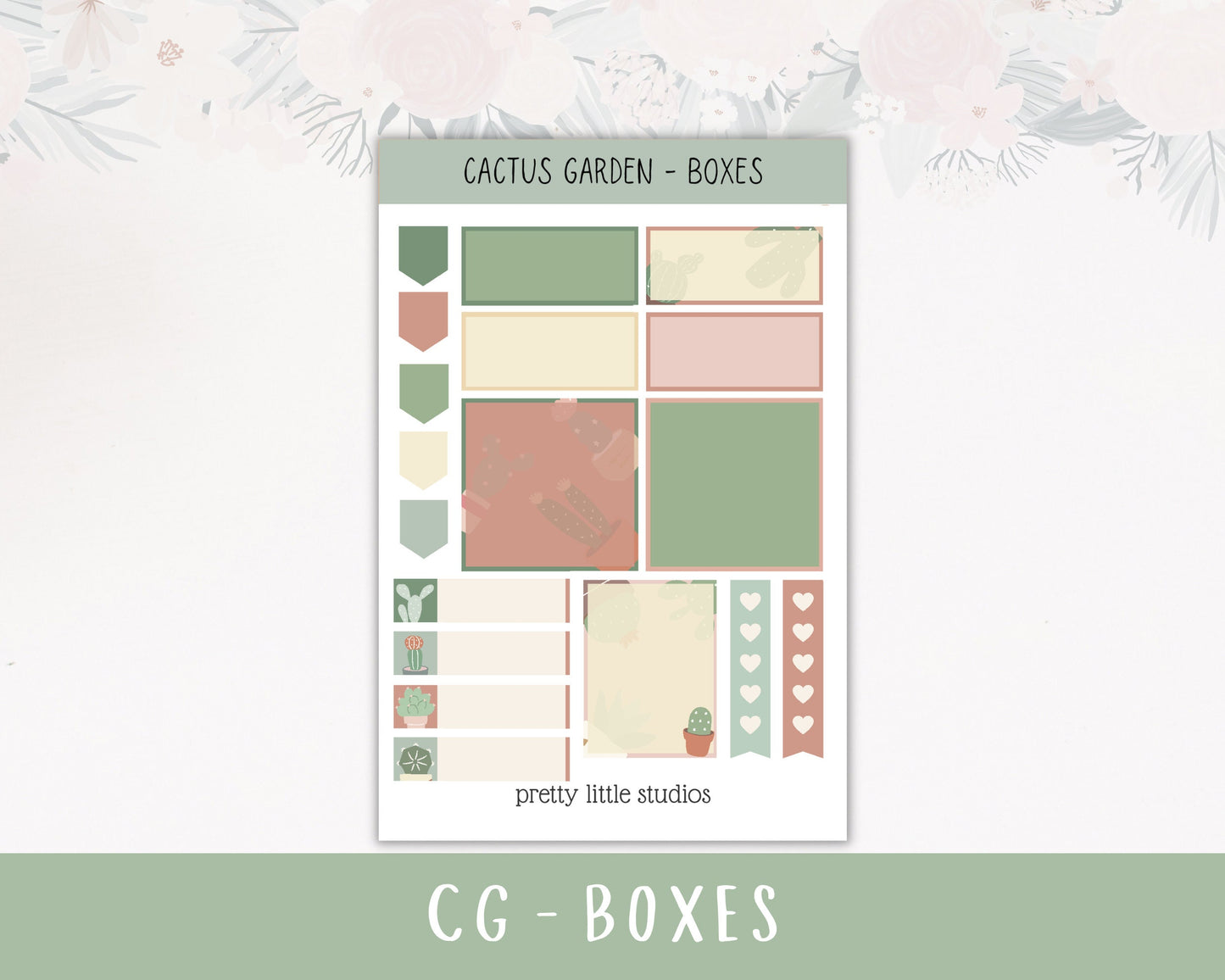 Cactus Garden Happy Planner Sticker Kit - Bullet Journal Sticker Kit - Planner Stickers - Cactus Stickers