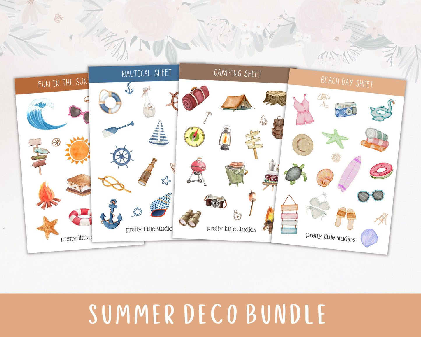 Camping Decorative Stickers - Bullet Journal Stickers - Planner Stickers - Camping Stickers - Summer Deco Stickers