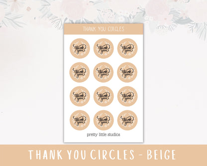 Thank You Round Stickers - Thank You Circle Stickers - Loot Bag Stickers
