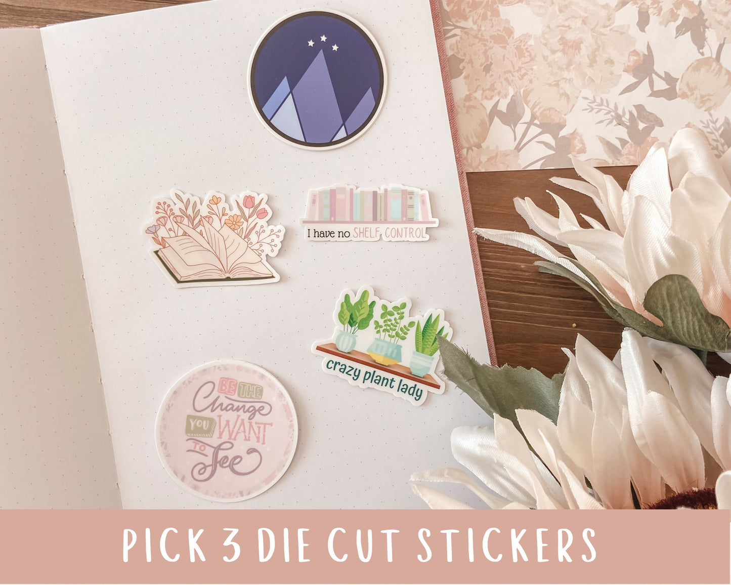 Pick 3 Die Cut Bundle - Weatherproof Die-cut Stickers - Bookish Stickers - Stickers for Laptop - Stickers for Case