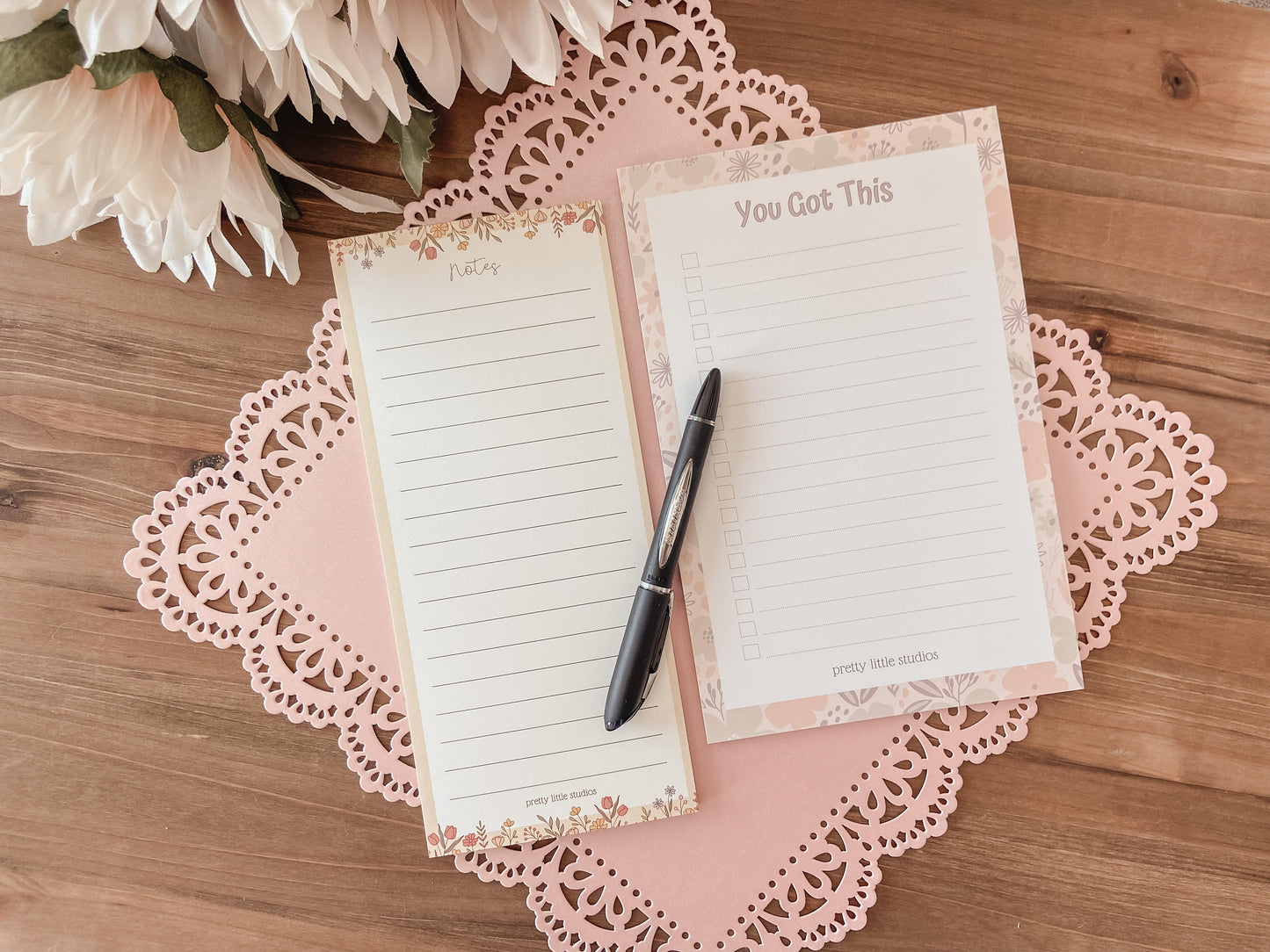 To Do List Notepad - To Do List Lined Notepad - Check Box List - Pink Floral To Do List